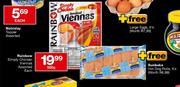 Rainbow Simply Chicken Viennas Assorted Each-500g