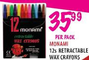 Monami Retractable Wax Crayons-Per Pack