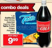 California Cold Drinks-1.5l Each & Tait's Potato Crisps-125g Each