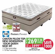 Sealy Posture Premier Carlton Pillow Top New Generation 152cm Queen Base Set