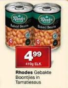Rhodes Gebakte Boontjies In Tamatiesous-410g Elk