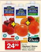 Checkers' Choice 100% Fruit Juice Blend Assorted-3x1l