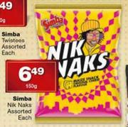 Simba Nik Naks Assorted-150g Each
