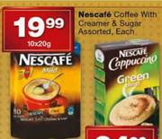 Nescafe Coffee With Creamer & Sugar Assorted-10 x 20g Each 