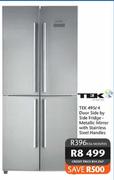 Tek 4 Door Side by Side Fridge-Metallic Mirror with Stainless Steel Handles-495Ltr