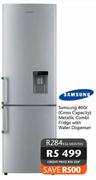 Samsung Metallic Combi Fridge with Water Dispenser-400Ltr