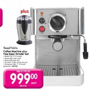 Russell Hobbs Coffee Machine Plus Free Bean Grinder Set (RH-1915 combo)