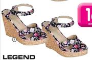 Legend Ladies Floral Cork Wedge Sandals-Size 3-8