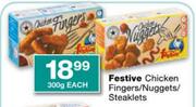 Festive Chicken Fingers/Nuggets/Steaklets-300g Each