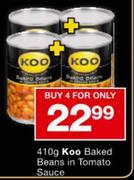 Koo Baked Beans in Tomato Sauce-4 x 410gm