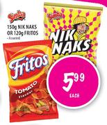 Simba Nik Naks-150gm or Fritos-120gm Each
