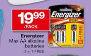 Energizer Max AA Alkaline Batteries - 2+1 Per Pack