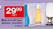 Bira Artcraft Beer Glasses-3 Piece Per Set
