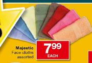 Majestic Face Cloths Assorted-Each