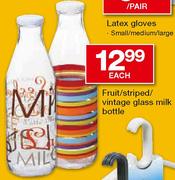 Fruit/Striped/Vintage Glass Milk Bottle-Each