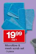 Microfibre & Mesh Scrub Set- 3 Piece Per Set
