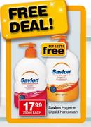 Savlon Hygiene Liquid Handwash-250ml Each