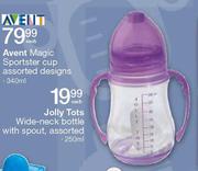 Jolly Tots Wide Neck Bottle With Spout Assorted-250ml Each