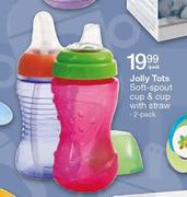 Jolly Tots Soft Spout Cup & Cup With Straw-2 Pack/Per Pack