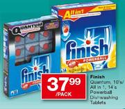 Finish Quantum 10's/All In 1-14's Powerball Dishwashing Tablets Per Pack