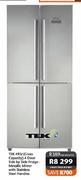 TEK 4 Door Side By Side Fridge-Metallic Mirror With Stainless Steel Handles
