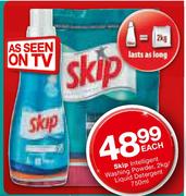 Skip Intelligent Washing Powder-2kg/Liquid Detergent-750ml Each