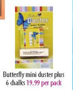 Butterfly  Mini Duster Plus 6 Chalks-Per Pack