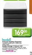 Buddi 4 Drawer Desktop Organiser