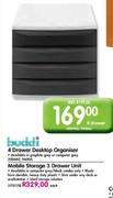 Buddi Mobile Storage 3 Drawer Unit-Each