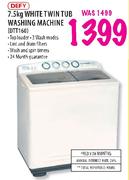 Defy White Twin Tub Washing Machine-7.5kg(DTT160)