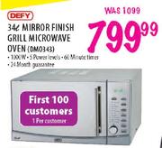 Defy Mirror Finish Grill Microwave Oven-34Ltr(DMO343)