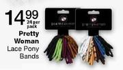 Pretty Woman Lace Pony Bands - 24 Per Pack