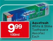 Aquafresh White & Shine Toothpaste-100ml