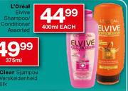 L'Oreal Elvive Shampoo/Conditioner-400ml Each