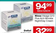 Nivea Visage Q10 Plus Anti-Wrinkle Night/Day Cream-50ml Each