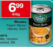 Rhodes Peach Slices/Halves - 410gm