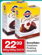 Snowflake Creations Pudding - 400/500gm Each