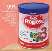 S-26 Promil 1/Promil 2/Progress 3 Baby Formula/Growing-Up Formula-900g Each