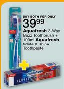 Aquafresh 3-Way Buzz Toothbrush 