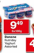 Danone Nutriday Yoghurt Assorted-6x100g