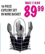 Cutlery Set In Wire Basket-16 Piece