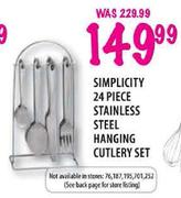 Simplicity Stainless Steel Hanging Cutlery Set-24 Piece