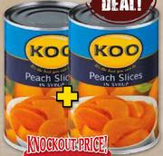 Koo Peach Slices in Syruo-2 x 410gm