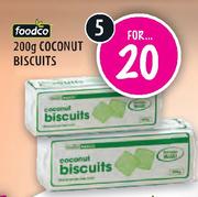 Foodco Coconut Biscuits-5 x 200gm