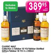 Classic Malt Collection 3 Talisker 10 YO/Talisker Distilled Edition/Talisker 18 YO-3x200ml