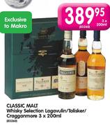 Classic Malt Whisky Selection Lagavulin/Talisker/Cragganmore-3x200ml