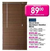 Wood Grain Aluminium Venetian Blinds-1500x1000mm