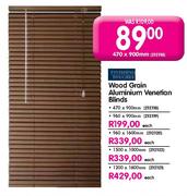 Wood Grain Aluminium Venetian Blinds-960x1600mm