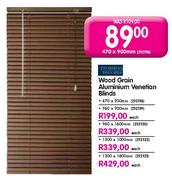 Wood Grain Aluminium Venetian Blinds-960x900mm