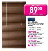 Wood Grain Aluminium Venetian Blinds-1200x1600mm
